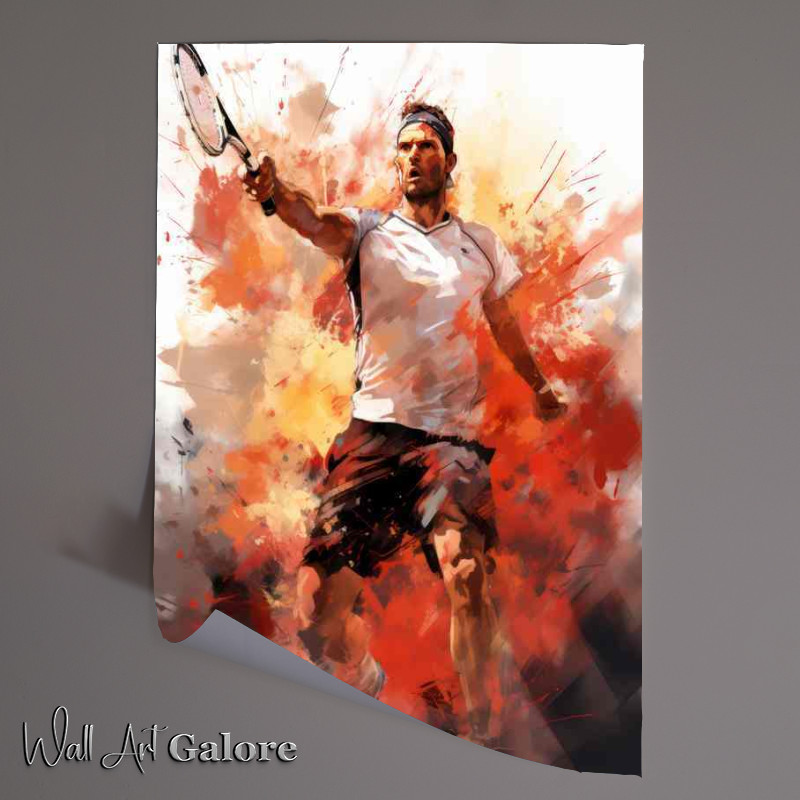 Buy Unframed Poster : (Tennis palyer splash art abstract style)
