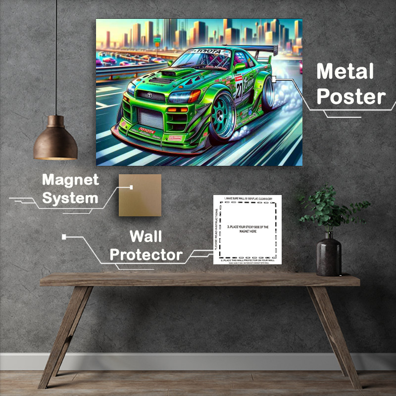 Buy Metal Poster : (a Toyota street racing car with oversized features)