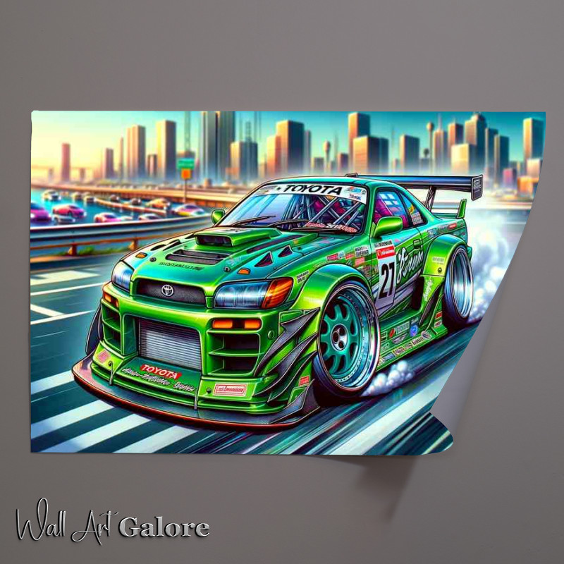 Buy Unframed Poster : (a Toyota street racing car with oversized features)