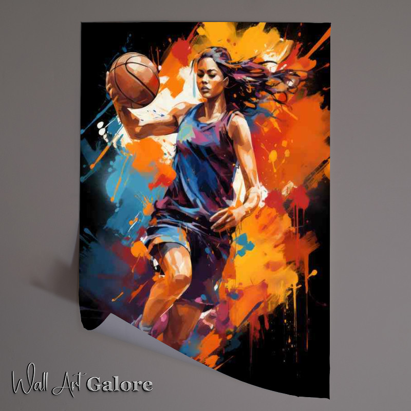 Buy Unframed Poster : (The Lady art of basketball on the wall)
