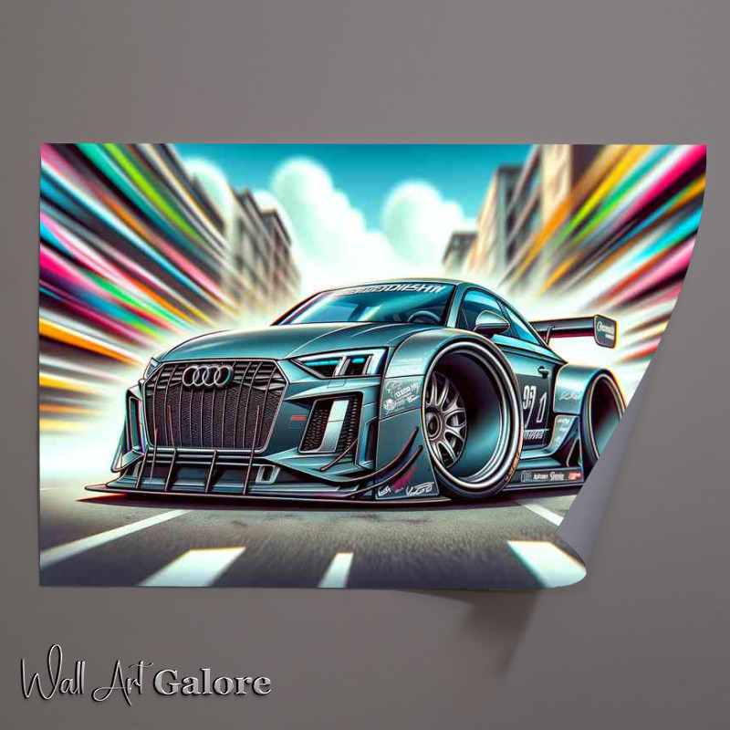 Buy Unframed Poster : (an Audi street racing car with extremely exaggerated features)
