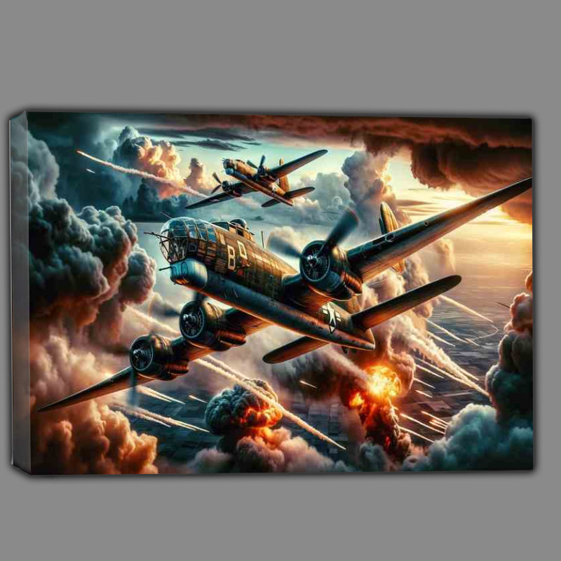 Buy Canvas : (Bombers in Intense Combat in the sky)