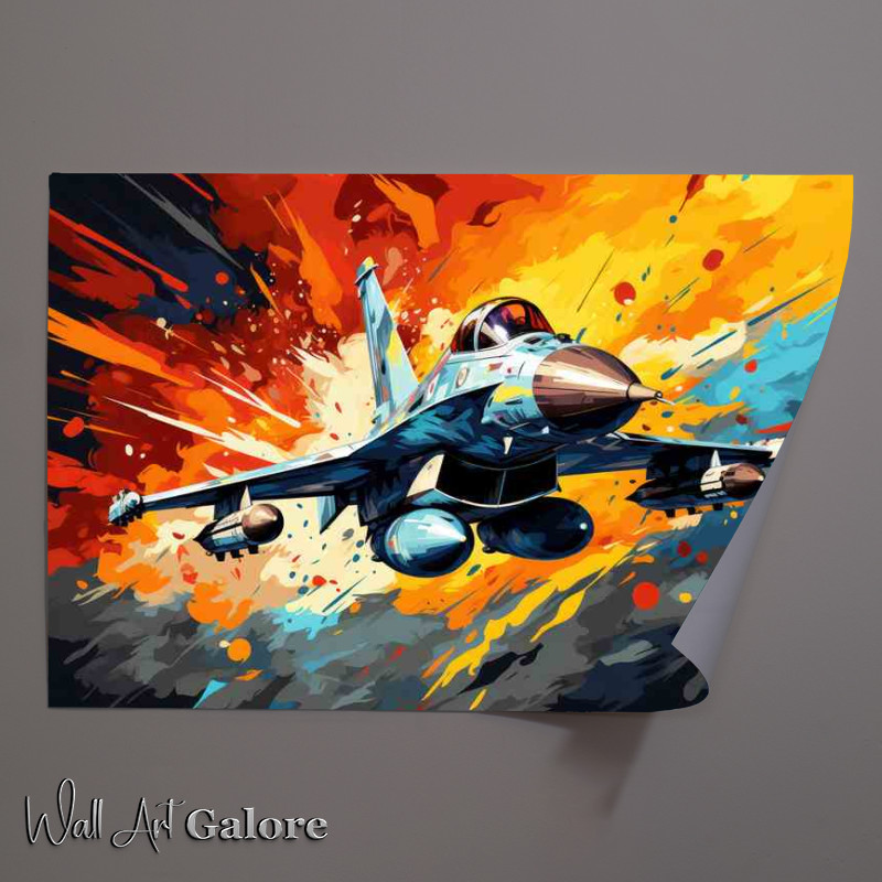 Buy Unframed Poster : (Fighting flacon with a splash of colour)