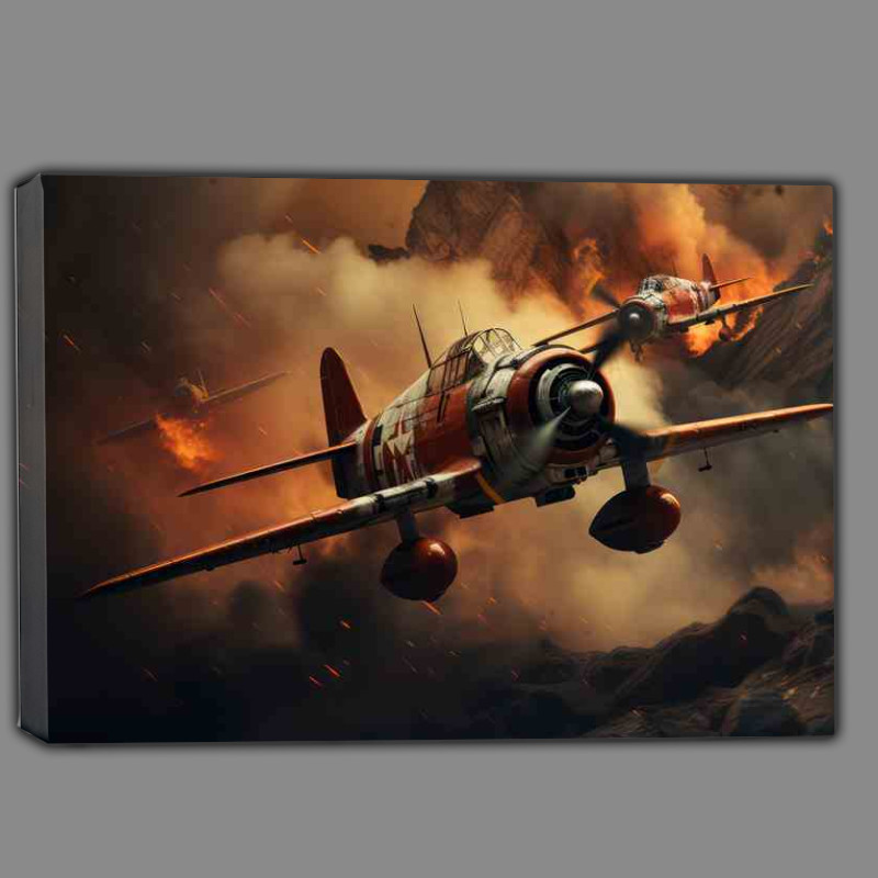Buy Canvas : (Vintage Fighter Trio Flying)