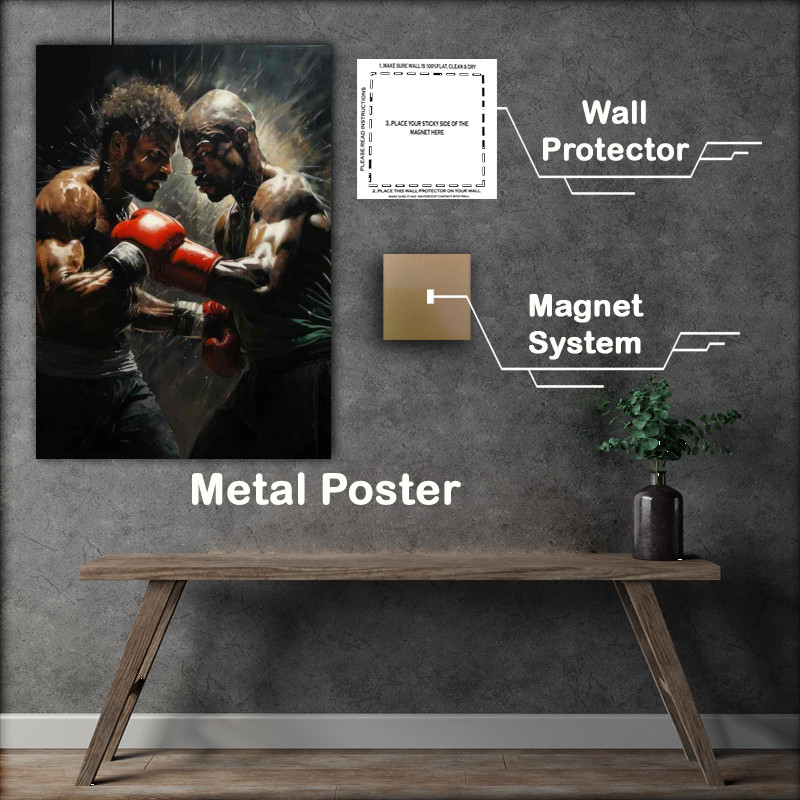 Buy Metal Poster : (Two Boxers fightin In the ring)