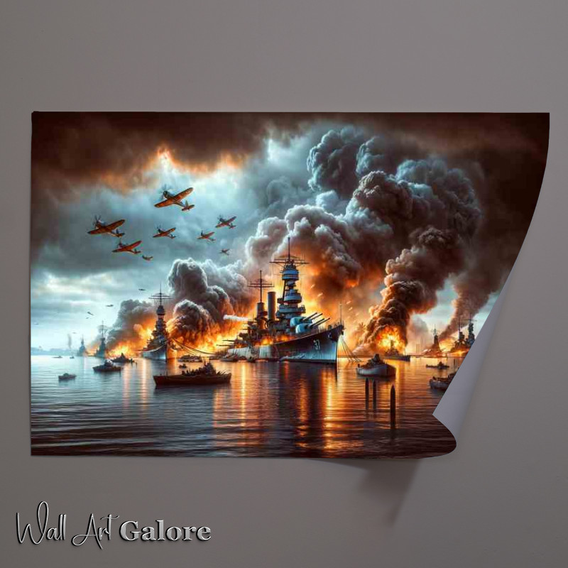 Buy Unframed Poster : (Historic Pearl Harbor Attack Scene)