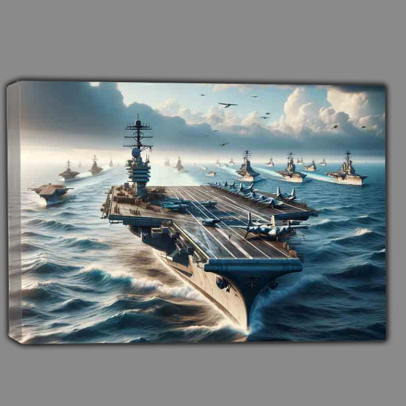 Buy Canvas : (Majestic WWII Aircraft Carriers at Sea)