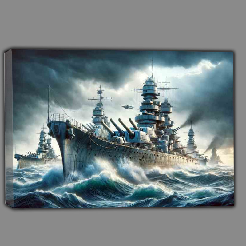 Buy Canvas : (WWII Battleships in Ocean Warfare)