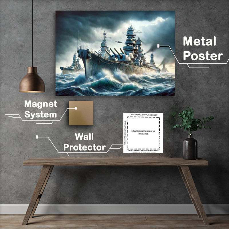 Buy Metal Poster : (WWII Battleships in Ocean Warfare)