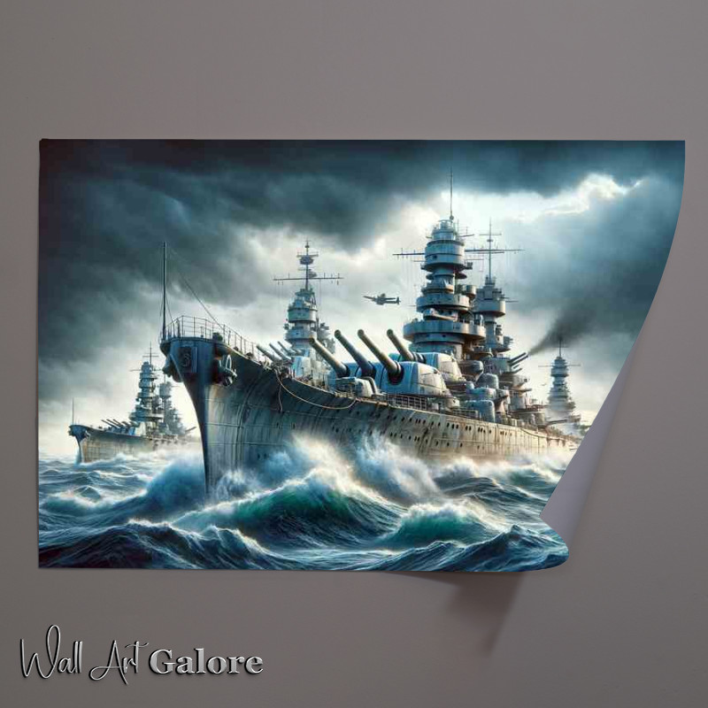 Buy Unframed Poster : (WWII Battleships in Ocean Warfare)