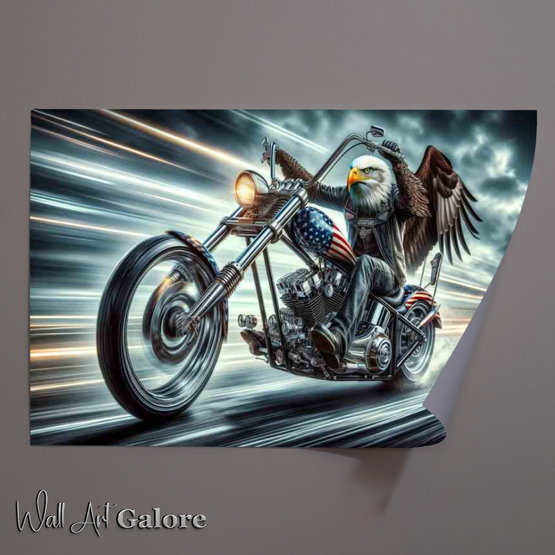 Buy Unframed Poster : (Solo Eagle Riding a Chopper)