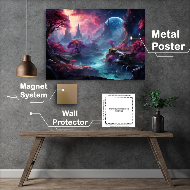Buy Metal Poster : (Bountiful Bright Bazaars Markets in Magic Meadows)