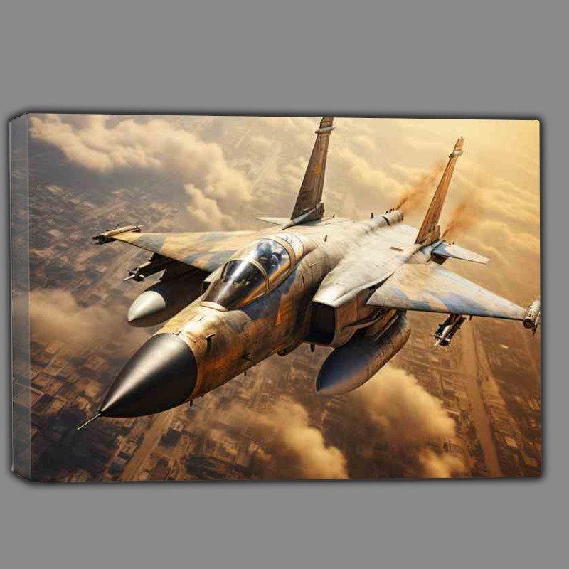 Buy Canvas : (Fighter Jet flying through the sky)