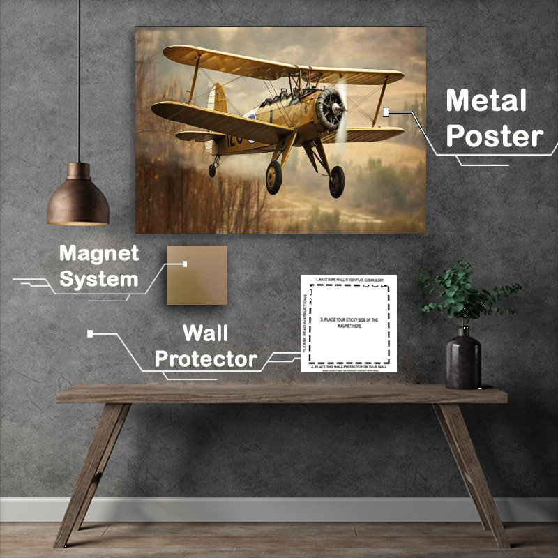 Buy Metal Poster : (Lincon bi plane flying)