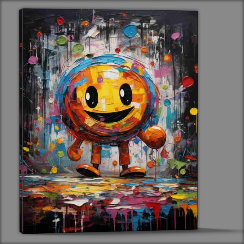 Buy Canvas : (Packman Splash art vibrant colours)