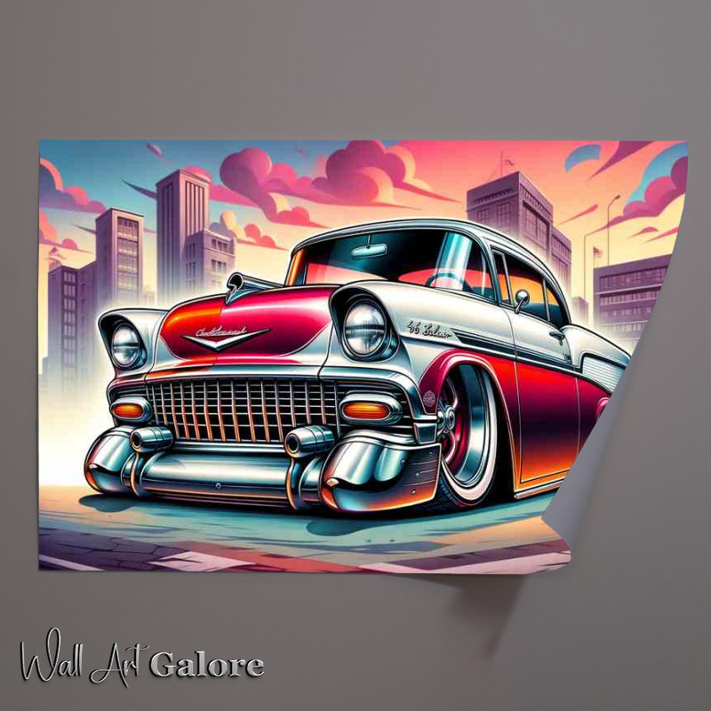 Buy Unframed Poster : (Chevy Belair with extremely exaggerated features)
