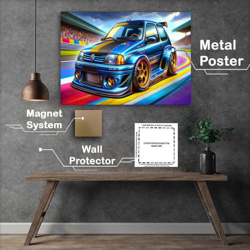 Buy Metal Poster : (Clio Williams Maxi with extremely exaggerated features)