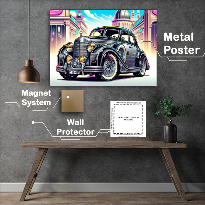 Buy Metal Poster : (Mercedes Benz 540K with extremely exaggerated features)