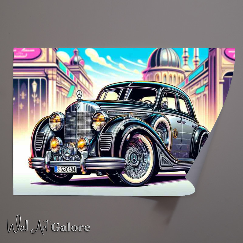 Buy Unframed Poster : (Mercedes Benz 540K with extremely exaggerated features)