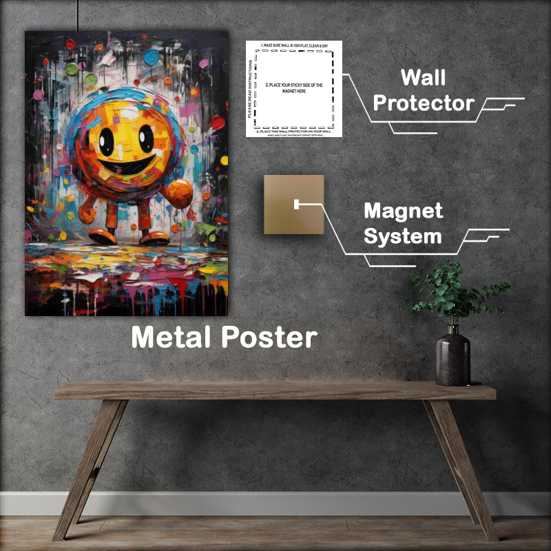 Buy Metal Poster : (Packman Splash art vibrant colours)