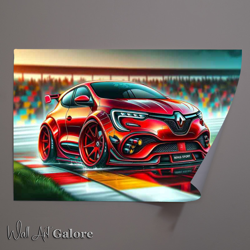 Buy Unframed Poster : (Renault sport Megane The car is designed with red paint)