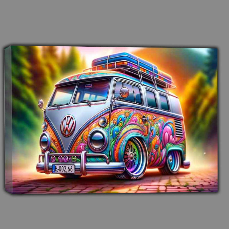 Buy Canvas : (VW Camper The van is designed with a colorful paints)