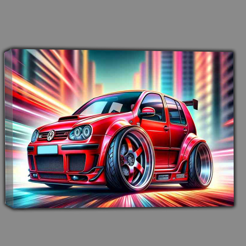 Buy Canvas : (Volkswagen Golf GTI The car is designed in burst red)