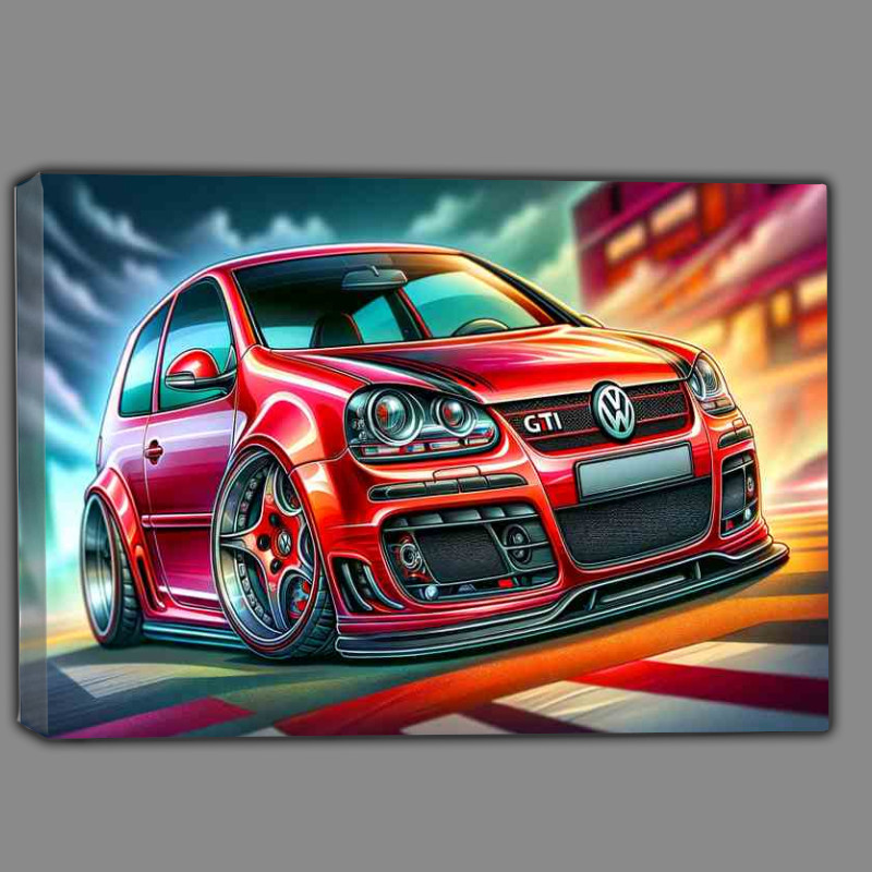 Buy Canvas : (Volkswagen Golf GTI with extremely exaggerated features)
