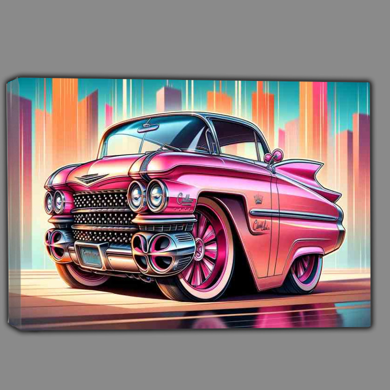 Buy Canvas : (1959 Cadillac style in pink cartoon)
