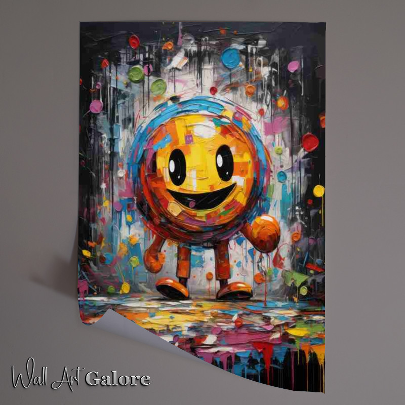 Buy Unframed Poster : (Packman Splash art vibrant colours)