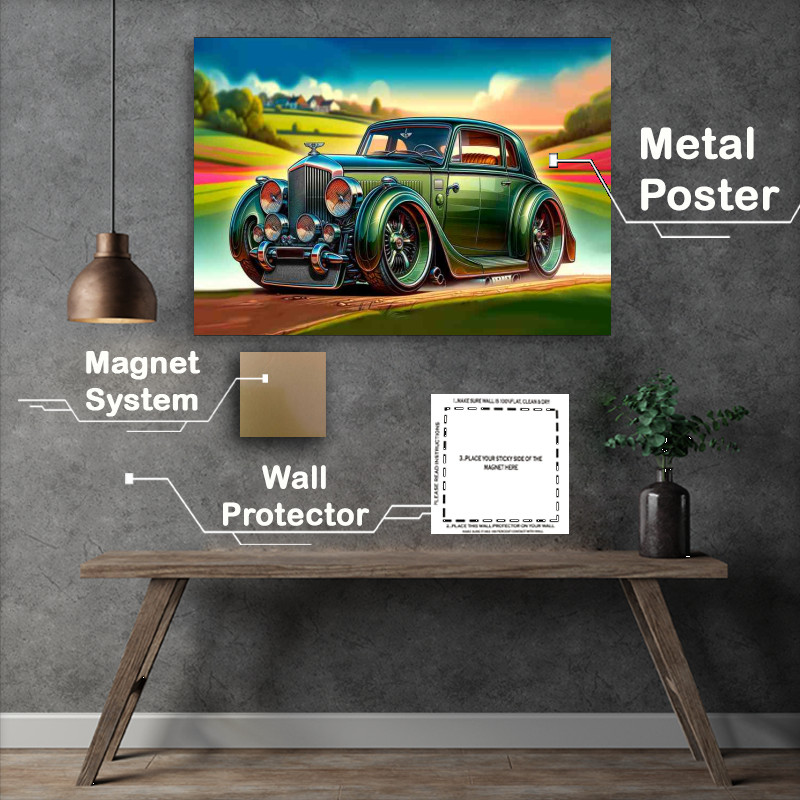 Buy Metal Poster : (Bentley Speed Six style with green paint)