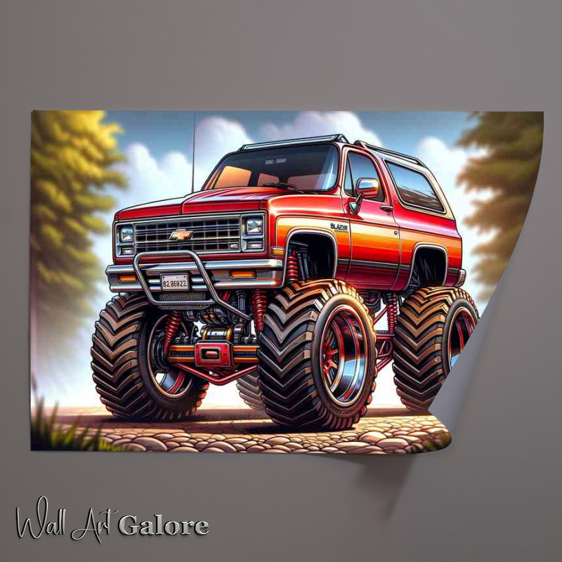 Buy Unframed Poster : (Chevrolet Blazer 4x4 style in red orange)