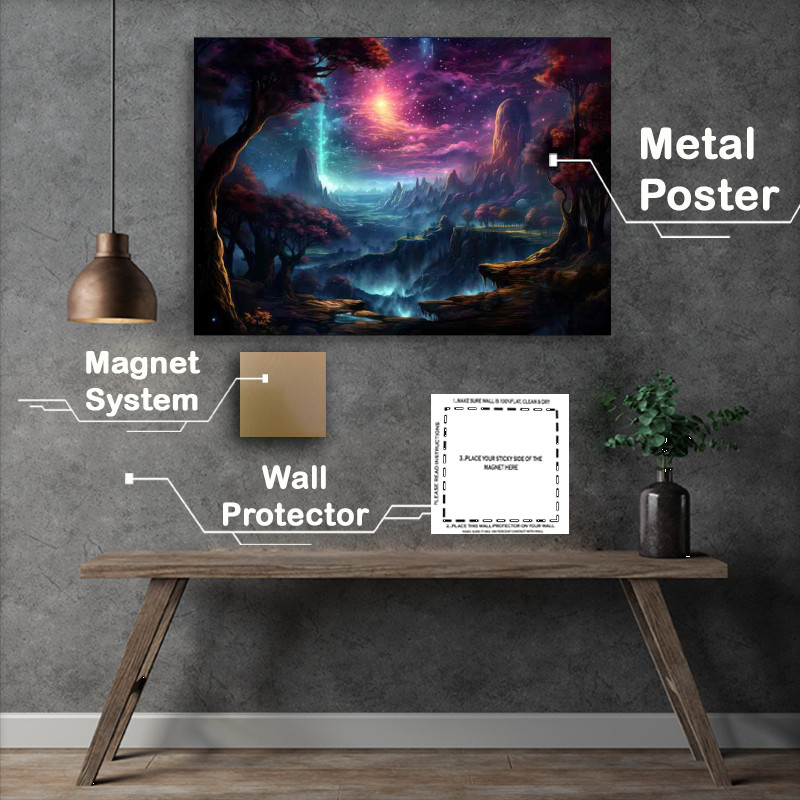 Buy Metal Poster : (Radiant Realms A Journey into Colorful Fantasies)
