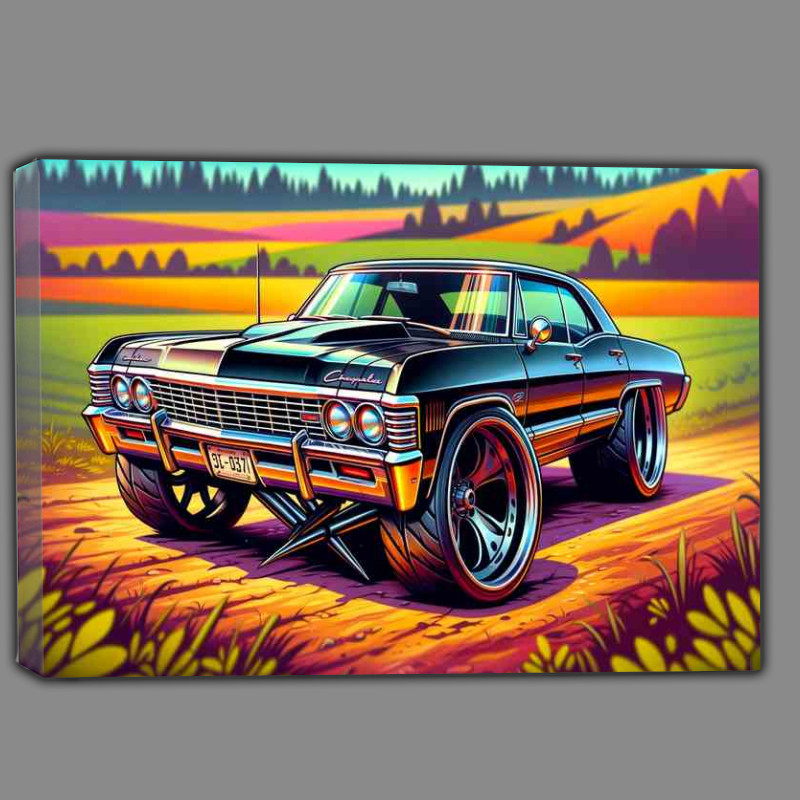 Buy Canvas : (Chevrolet Impala style with big wheels cartoon)