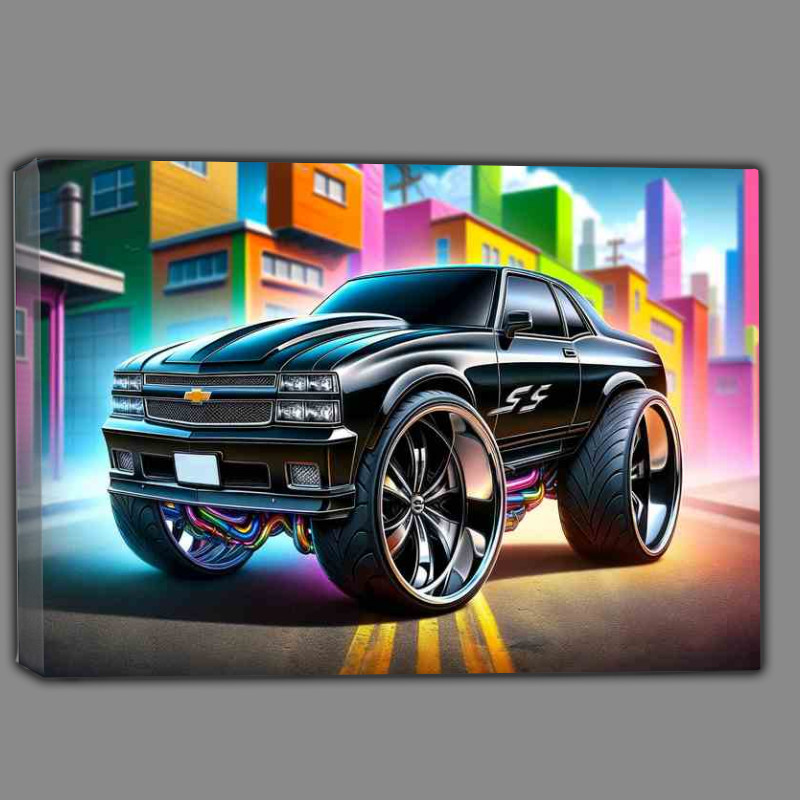 Buy Canvas : (Chevrolet Monte Carlo SS style in black cartoon)
