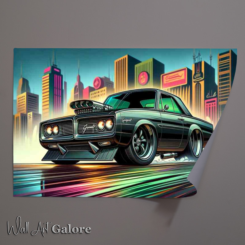 Buy Unframed Poster : (Chrysler Newport style in green cartoon)