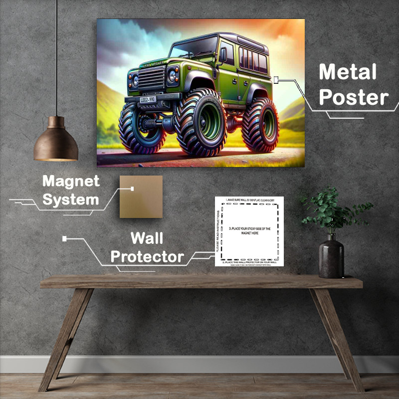 Buy Metal Poster : (Defender style extremely exaggerated in green)