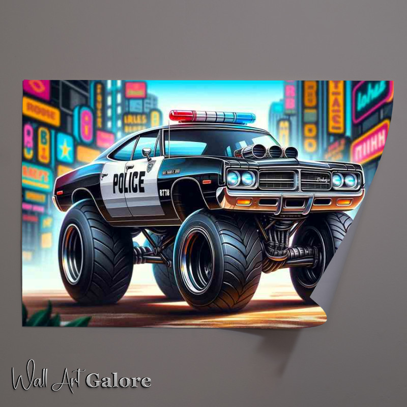 Buy Unframed Poster : (Dodge Monaco police style cartoon car)