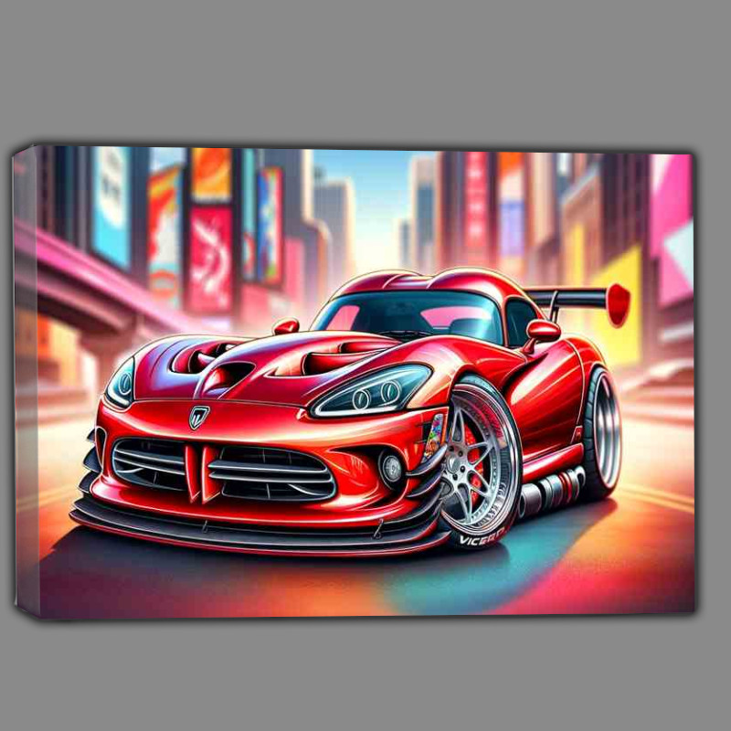 Buy Canvas : (Dodge Viper with a striking red paint)