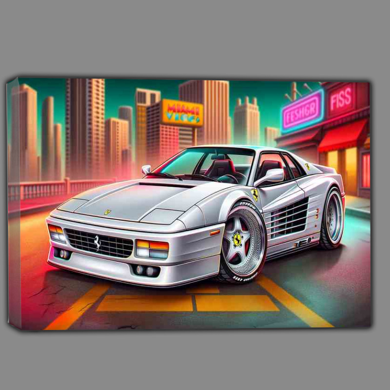 Buy Canvas : (Ferrari Testarossa inspired by the car from Miami Vice)