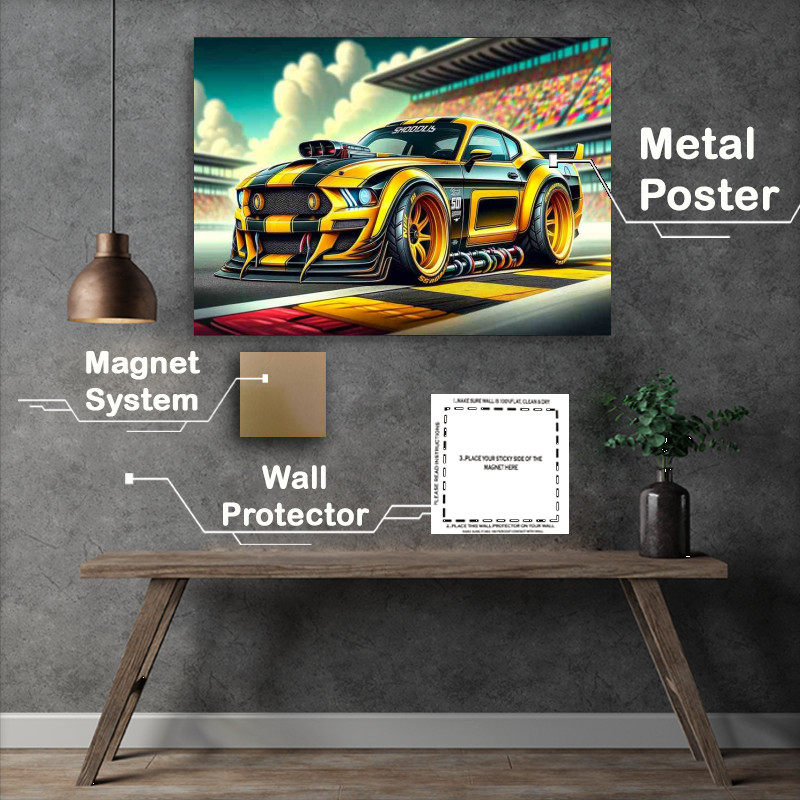 Buy Metal Poster : (Ford Boss 302 Mustang In Yellow)