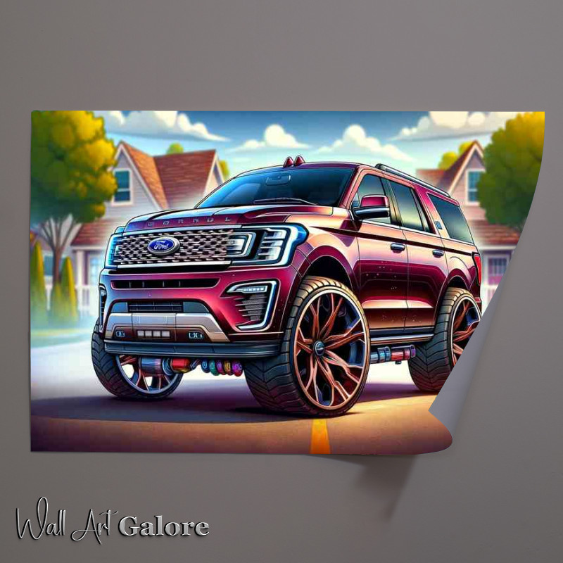 Buy Unframed Poster : (Ford Expedition with extremely exaggerated features)