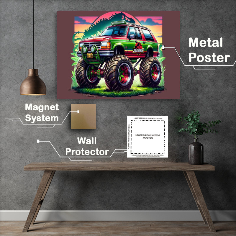 Buy Metal Poster : (Ford Explorer style 4x4 in green)