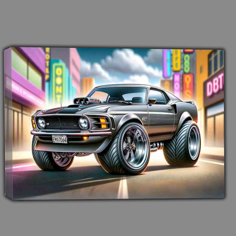 Buy Canvas : (Ford Mustang Mach 1 style in grey with big wheels)