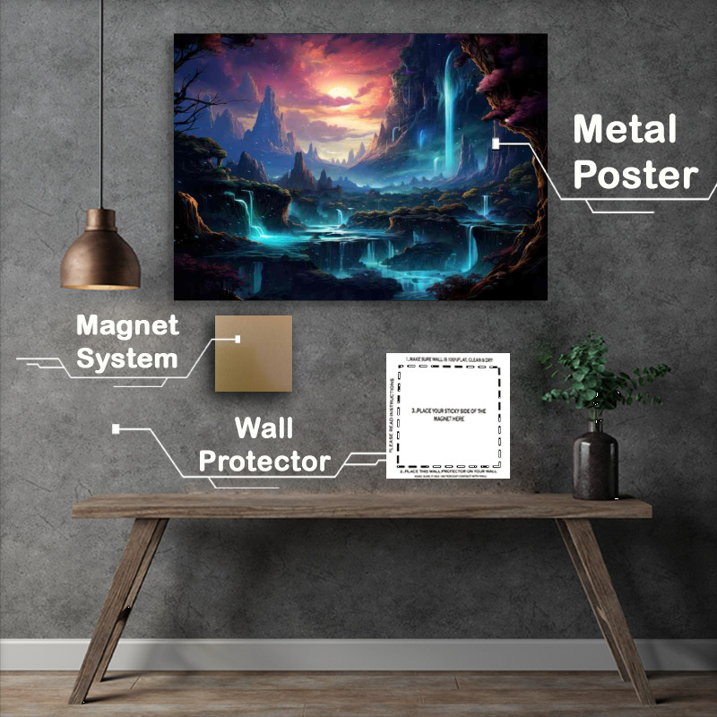 Buy Metal Poster : (Shimmering Shores The Beaches of Bright Fantasia)