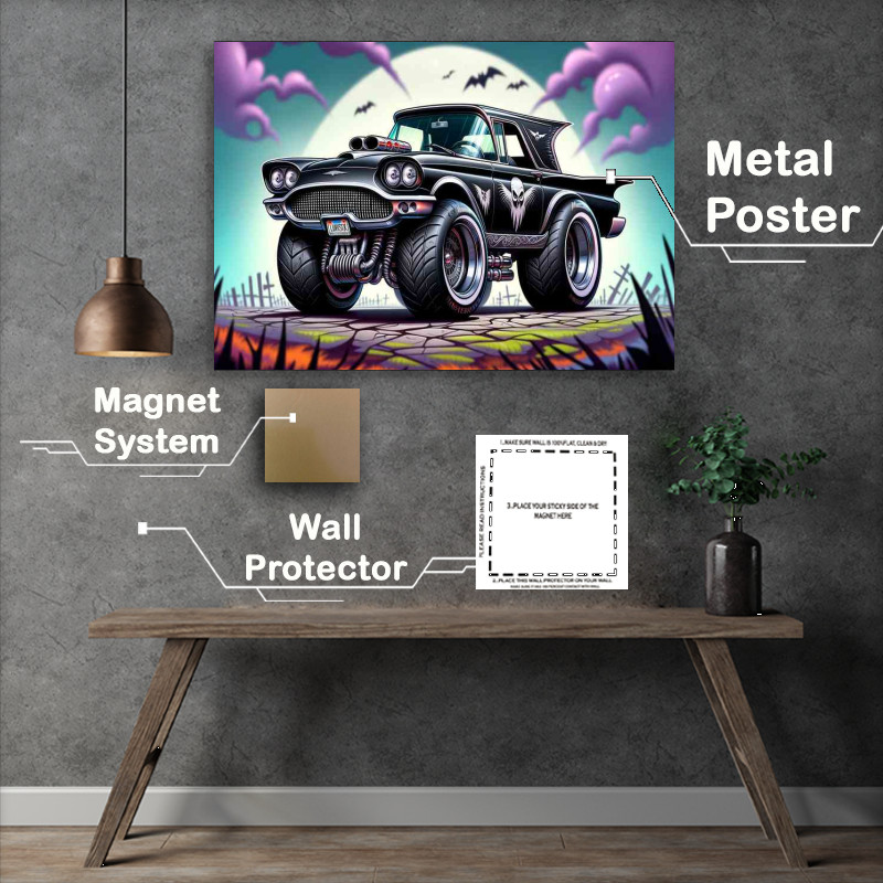 Buy Metal Poster : (Ford Thunderbird big wheels style in black)