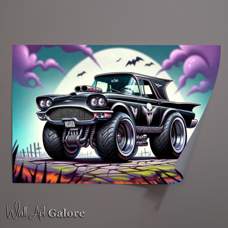 Buy Unframed Poster : (Ford Thunderbird big wheels style in black)