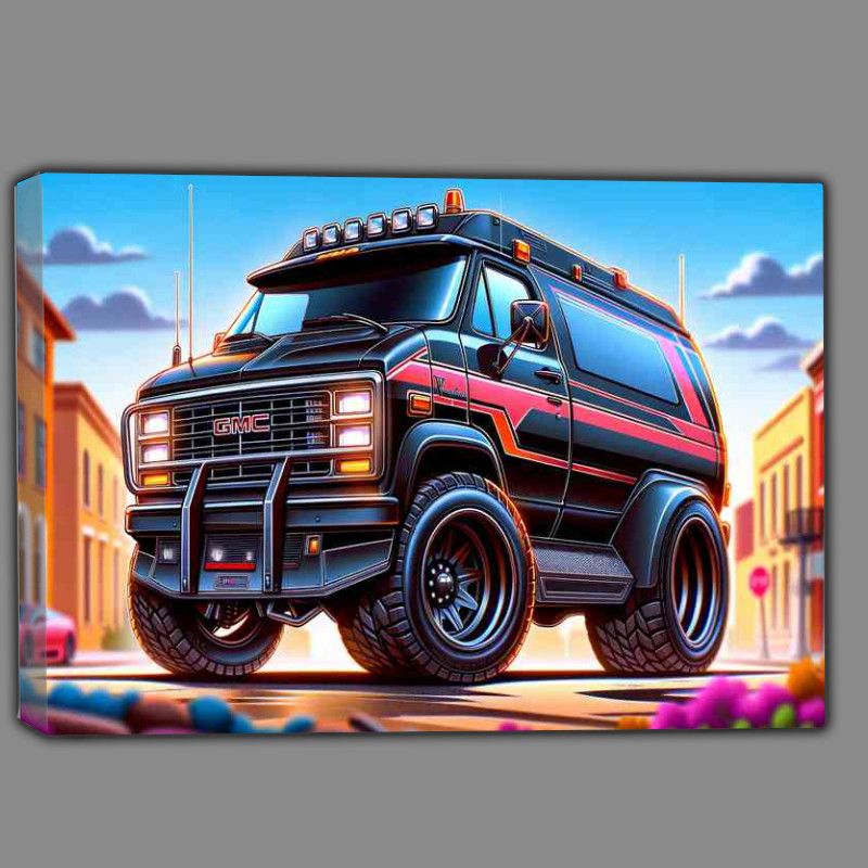 Buy Canvas : (GMC Vandura 4x4 style iconic black and red van)
