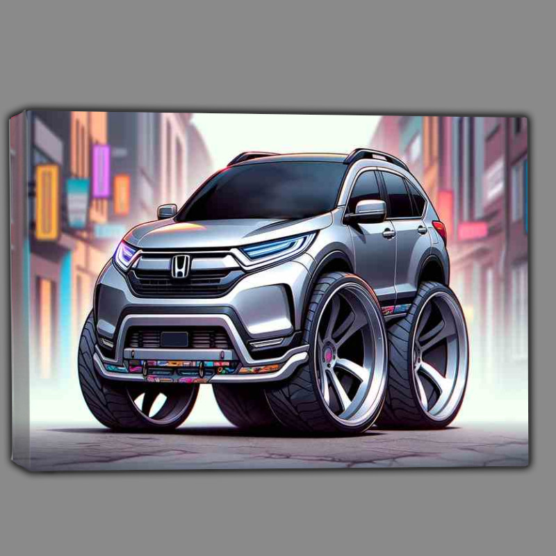Buy Canvas : (Honda CRV 4x4 with extremely exaggerated features in silver)