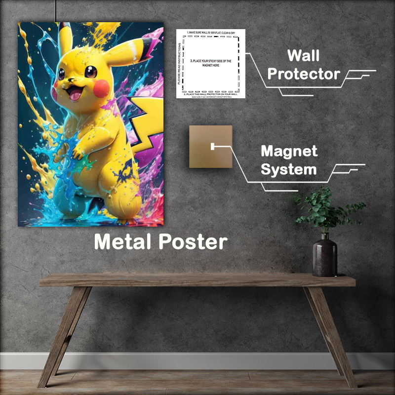 Buy Metal Poster : (Pikachu splash style)